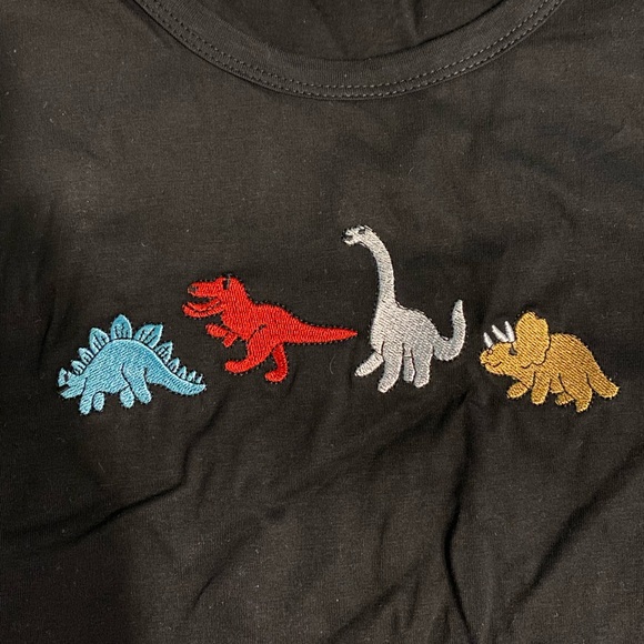 NEW Embroidered Dinosaur T-shirt - Picture 3 of 5